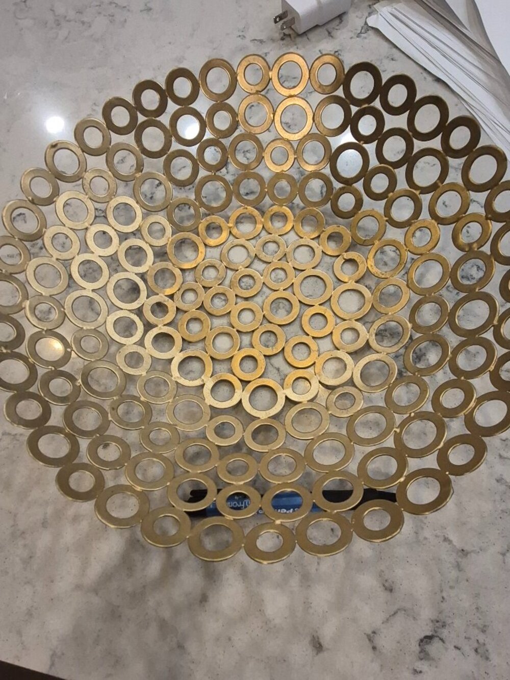 Gold Metal Ring Decorative Bowl